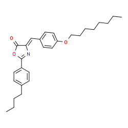 ChemSpider 2D Image | (4Z)-2-(4-Butylphenyl)-4-[4-(octyloxy)benzylidene]-1,3-oxazol-5(4H)-one | C28H35NO3