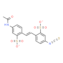 ChemSpider 2D Image | 5-Acetamido-2-[(E)-2-(4-isothiocyanato-2-sulfonatophenyl)vinyl]benzenesulfonate | C17H12N2O7S3