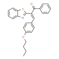 ChemSpider 2D Image | (2Z)-2-(1,3-Benzothiazol-2-yl)-3-(4-butoxyphenyl)-1-phenyl-2-propen-1-one | C26H23NO2S