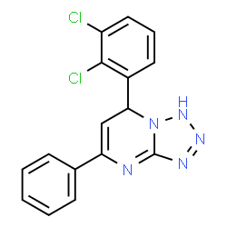 ChemSpider 2D Image | 7-(2,3-Dichlorophenyl)-5-phenyl-1,7-dihydrotetrazolo[1,5-a]pyrimidine | C16H11Cl2N5