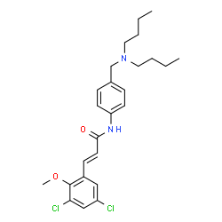 ChemSpider 2D Image | (2E)-N-{4-[(Dibutylamino)methyl]phenyl}-3-(3,5-dichloro-2-methoxyphenyl)acrylamide | C25H32Cl2N2O2
