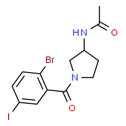 ChemSpider 2D Image | N-[1-(2-Bromo-5-iodobenzoyl)-3-pyrrolidinyl]acetamide | C13H14BrIN2O2