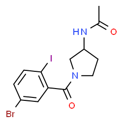 ChemSpider 2D Image | N-[1-(5-Bromo-2-iodobenzoyl)-3-pyrrolidinyl]acetamide | C13H14BrIN2O2
