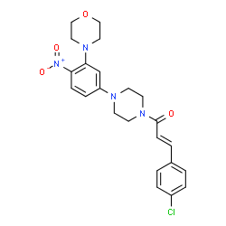 ChemSpider 2D Image | (2E)-3-(4-Chlorophenyl)-1-{4-[3-(4-morpholinyl)-4-nitrophenyl]-1-piperazinyl}-2-propen-1-one | C23H25ClN4O4
