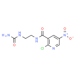 ChemSpider 2D Image | N-[2-(Carbamoylamino)ethyl]-2-chloro-5-nitronicotinamide | C9H10ClN5O4