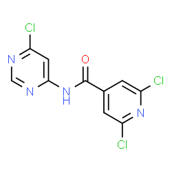 ChemSpider 2D Image | 2,6-Dichloro-N-(6-chloro-4-pyrimidinyl)isonicotinamide | C10H5Cl3N4O