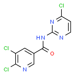 ChemSpider 2D Image | 5,6-Dichloro-N-(4-chloro-2-pyrimidinyl)nicotinamide | C10H5Cl3N4O