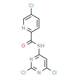 ChemSpider 2D Image | 5-Chloro-N-(2,6-dichloro-4-pyrimidinyl)-2-pyridinecarboxamide | C10H5Cl3N4O