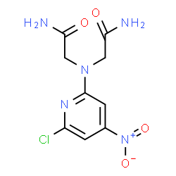 ChemSpider 2D Image | 2,2'-[(6-Chloro-4-nitro-2-pyridinyl)imino]diacetamide | C9H10ClN5O4