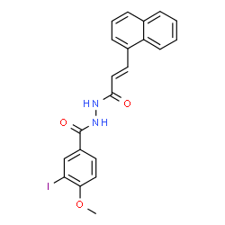 ChemSpider 2D Image | 3-Iodo-4-methoxy-N'-[(2E)-3-(1-naphthyl)-2-propenoyl]benzohydrazide | C21H17IN2O3