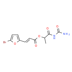 ChemSpider 2D Image | 1-(Carbamoylamino)-1-oxo-2-propanyl (2E)-3-(5-bromo-2-furyl)acrylate | C11H11BrN2O5