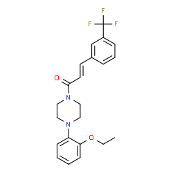 ChemSpider 2D Image | (2E)-1-[4-(2-Ethoxyphenyl)-1-piperazinyl]-3-[3-(trifluoromethyl)phenyl]-2-propen-1-one | C22H23F3N2O2