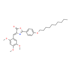 ChemSpider 2D Image | (4Z)-2-[4-(Decyloxy)phenyl]-4-(2,4,5-trimethoxybenzylidene)-1,3-oxazol-5(4H)-one | C29H37NO6