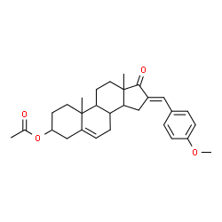 ChemSpider 2D Image | (16E)-16-(4-Methoxybenzylidene)-17-oxoandrost-5-en-3-yl acetate | C29H36O4