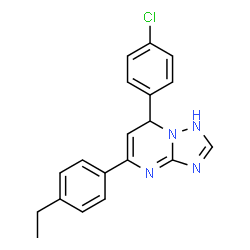 ChemSpider 2D Image | 7-(4-Chlorophenyl)-5-(4-ethylphenyl)-1,7-dihydro[1,2,4]triazolo[1,5-a]pyrimidine | C19H17ClN4