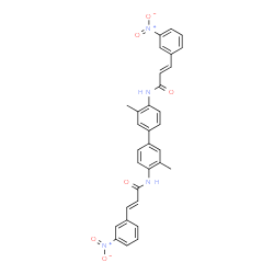 ChemSpider 2D Image | (2E,2'E)-N,N'-(3,3'-Dimethyl-4,4'-biphenyldiyl)bis[3-(3-nitrophenyl)acrylamide] | C32H26N4O6