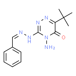 ChemSpider 2D Image | 4-Amino-3-[(2Z)-2-benzylidenehydrazino]-6-(2-methyl-2-propanyl)-1,2,4-triazin-5(4H)-one | C14H18N6O
