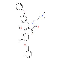 ChemSpider 2D Image | (4E)-4-{[4-(Benzyloxy)-3-methylphenyl](hydroxy)methylene}-1-[3-(dimethylamino)propyl]-5-(3-phenoxyphenyl)-2,3-pyrrolidinedione | C36H36N2O5