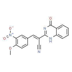 ChemSpider 2D Image | (2E)-3-(4-Methoxy-3-nitrophenyl)-2-(4-oxo-1,4-dihydro-2-quinazolinyl)acrylonitrile | C18H12N4O4