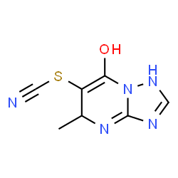 ChemSpider 2D Image | 7-Hydroxy-5-methyl-1,5-dihydro[1,2,4]triazolo[1,5-a]pyrimidin-6-yl thiocyanate | C7H7N5OS