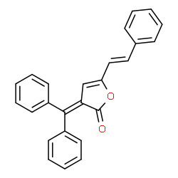 ChemSpider 2D Image | 3-(Diphenylmethylene)-5-[(E)-2-phenylvinyl]-2(3H)-furanone | C25H18O2