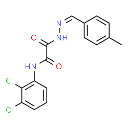 ChemSpider 2D Image | N-(2,3-Dichlorophenyl)-2-[(2Z)-2-(4-methylbenzylidene)hydrazino]-2-oxoacetamide | C16H13Cl2N3O2
