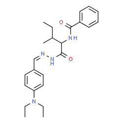 ChemSpider 2D Image | N-(1-{(2Z)-2-[4-(Diethylamino)benzylidene]hydrazino}-3-methyl-1-oxo-2-pentanyl)benzamide | C24H32N4O2