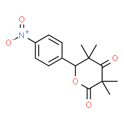 ChemSpider 2D Image | 3,3,5,5-Tetramethyl-6-(4-nitrophenyl)dihydro-2H-pyran-2,4(3H)-dione | C15H17NO5