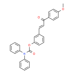 ChemSpider 2D Image | 3-[(1E)-3-(4-Methoxyphenyl)-3-oxo-1-propen-1-yl]phenyl diphenylcarbamate | C29H23NO4