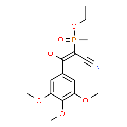 ChemSpider 2D Image | Ethyl [(Z)-1-cyano-2-hydroxy-2-(3,4,5-trimethoxyphenyl)vinyl]methylphosphinate | C15H20NO6P