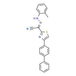 ChemSpider 2D Image | (2E)-[4-(4-Biphenylyl)-1,3-thiazol-2-yl][(2-methylphenyl)hydrazono]acetonitrile | C24H18N4S