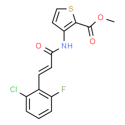 ChemSpider 2D Image | Methyl 3-{[(2E)-3-(2-chloro-6-fluorophenyl)-2-propenoyl]amino}-2-thiophenecarboxylate | C15H11ClFNO3S