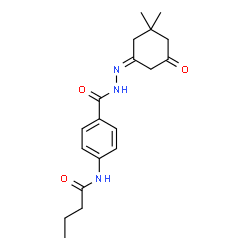 ChemSpider 2D Image | N-(4-{[(2Z)-2-(3,3-Dimethyl-5-oxocyclohexylidene)hydrazino]carbonyl}phenyl)butanamide | C19H25N3O3