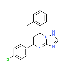 ChemSpider 2D Image | 5-(4-Chlorophenyl)-7-(2,4-dimethylphenyl)-1,7-dihydro[1,2,4]triazolo[1,5-a]pyrimidine | C19H17ClN4
