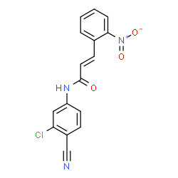 ChemSpider 2D Image | (2E)-N-(3-Chloro-4-cyanophenyl)-3-(2-nitrophenyl)acrylamide | C16H10ClN3O3