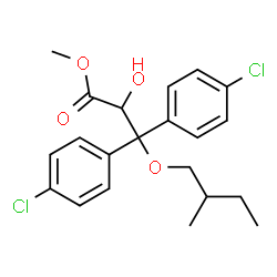 ChemSpider 2D Image | Methyl 3,3-bis(4-chlorophenyl)-2-hydroxy-3-(2-methylbutoxy)propanoate | C21H24Cl2O4