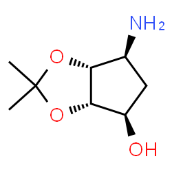 ChemSpider 2D Image | (3aS,4R,6S,6aR)-6-Amino-2,2-dimethyltetrahydro-3aH-cyclopenta[d][1,3]dioxol-4-ol | C8H15NO3