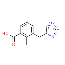 ChemSpider 2D Image | 3-[(2-~13~C,~15~N_2_)-1H-Imidazol-4-ylmethyl]-2-methylbenzoic acid | C1113CH1215N2O2