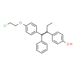 ChemSpider 2D Image | 4-{1-[4-(2-Chloroethoxy)phenyl]-1-phenyl-1-buten-2-yl}phenol | C24H23ClO2