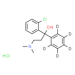 ChemSpider 2D Image | 1-(2-Chlorophenyl)-3-(dimethylamino)-1-(~2~H_5_)phenyl-1-propanol hydrochloride (1:1) | C17H16D5Cl2NO