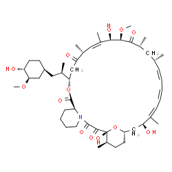 ChemSpider 2D Image | (1R,9S,12S,15R,16Z,18R,19R,21R,23S,24Z,26Z,28Z,30S,32S,35R)-1,18,30-Trihydroxy-12-{(2R)-1-[(1S,3R,4R)-4-hydroxy-3-methoxycyclohexyl]-2-propanyl}-19-methoxy-15,17,21,23,29,35-hexamethyl-11,36-dioxa-4-a
zatricyclo[30.3.1.0~4,9~]hexatriaconta-16,24,26,28-tetraene-2,3,10,14,20-pentone | C50H77NO13