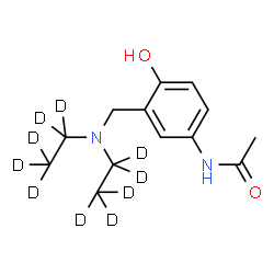 ChemSpider 2D Image | N-[3-({Bis[(~2~H_5_)ethyl]amino}methyl)-4-hydroxyphenyl]acetamide | C13H10D10N2O2