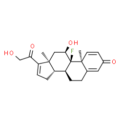 ChemSpider 2D Image | (11alpha)-9-Fluoro-11,21-dihydroxypregna-1,4,16-triene-3,20-dione | C21H25FO4