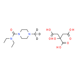 ChemSpider 2D Image | N,N-Diethyl-4-(~2~H_3_)methyl-1-piperazinecarboxamide 2-hydroxy-1,2,3-propanetricarboxylate (1:1) | C16H26D3N3O8