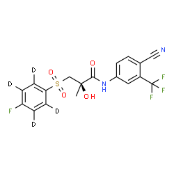 ChemSpider 2D Image | (2R)-N-[4-Cyano-3-(trifluoromethyl)phenyl]-3-{[4-fluoro(~2~H_4_)phenyl]sulfonyl}-2-hydroxy-2-methylpropanamide | C18H10D4F4N2O4S