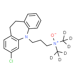ChemSpider 2D Image | [3-(3-Chloro-10,11-dihydro-5H-dibenzo[b,f]azepin-5-yl)propyl]bis[(~2~H_3_)methyl]amine oxide | C19H17D6ClN2O