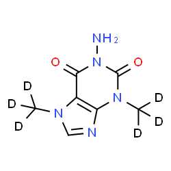 ChemSpider 2D Image | 1-Amino-3,7-bis[(~2~H_3_)methyl]-3,7-dihydro-1H-purine-2,6-dione | C7H3D6N5O2