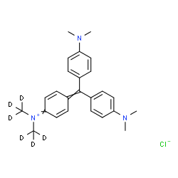 ChemSpider 2D Image | 4-{Bis[4-(dimethylamino)phenyl]methylene}-N,N-bis[(~2~H_3_)methyl]-2,5-cyclohexadien-1-iminium chloride | C25H24D6ClN3