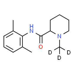 ChemSpider 2D Image | N-(2,6-Dimethylphenyl)-1-(~2~H_3_)methyl-2-piperidinecarboxamide | C15H19D3N2O