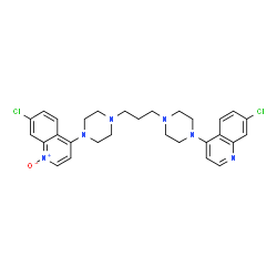 ChemSpider 2D Image | 7-Chloro-4-(4-{3-[4-(7-chloro-4-quinolinyl)-1-piperazinyl]propyl}-1-piperazinyl)quinoline 1-oxide | C29H32Cl2N6O